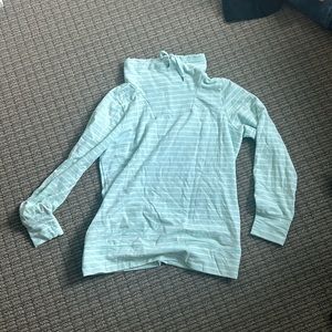 L.L Bean Mock Turtleneck Sweater - Blue Stripe